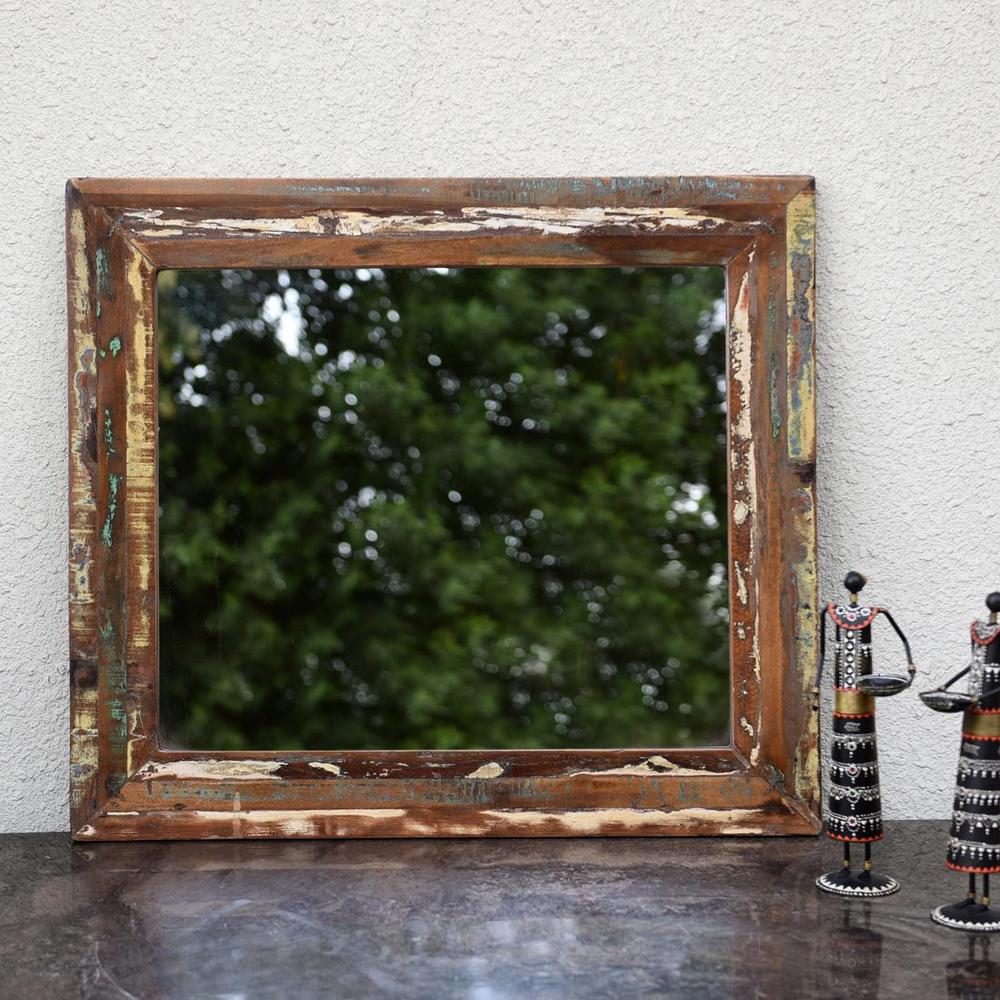 Kalliope reclaimed wood wall mirror