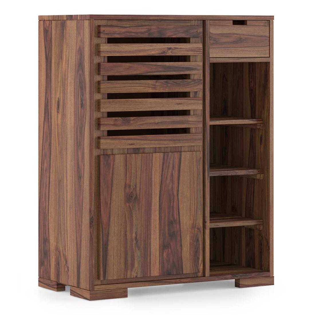 Madden 14 Pair Shoe Rack in Teak Finish