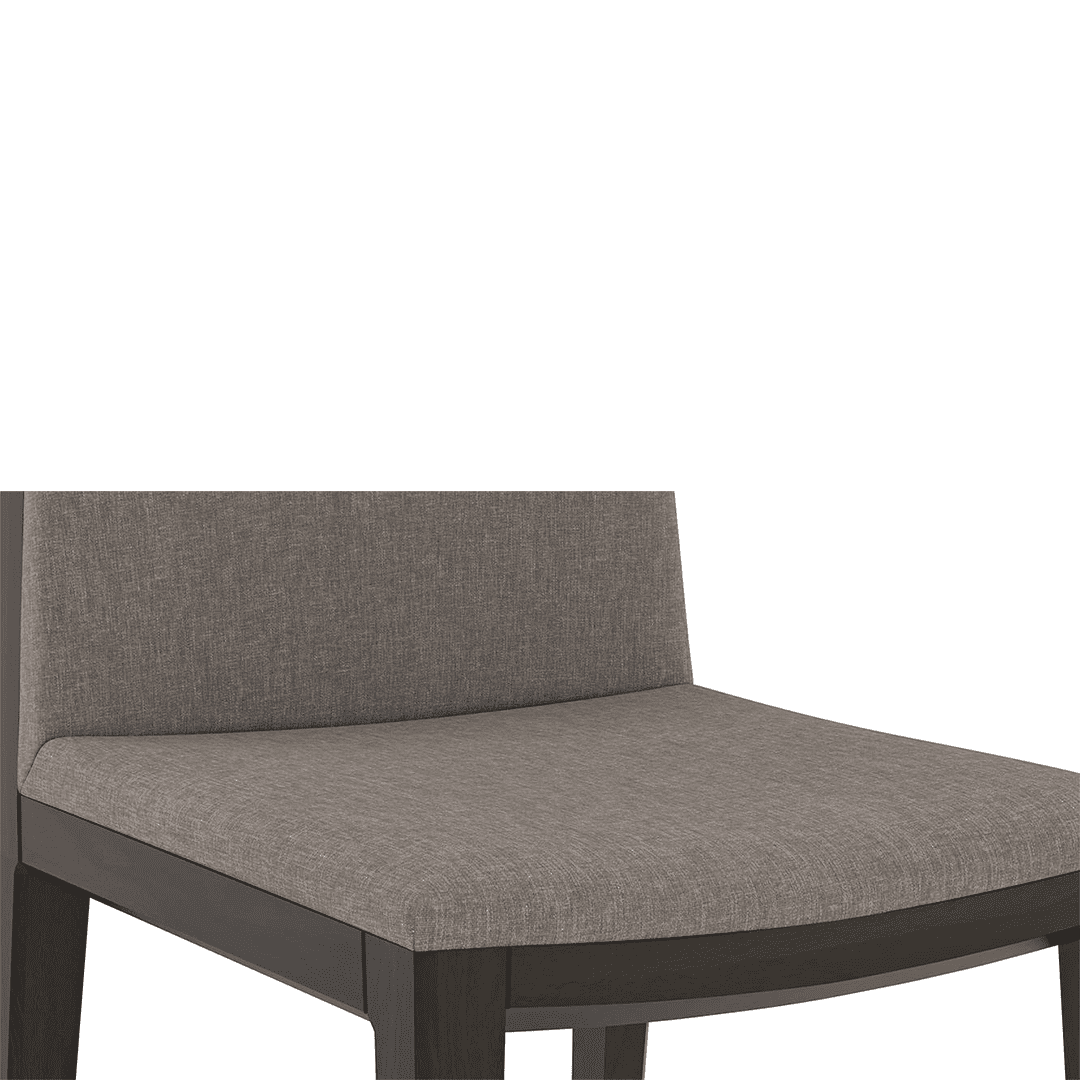 Galatea Dining Chair Set Of 2 Teak In American Walnut Finish With Grey Colour Fabric