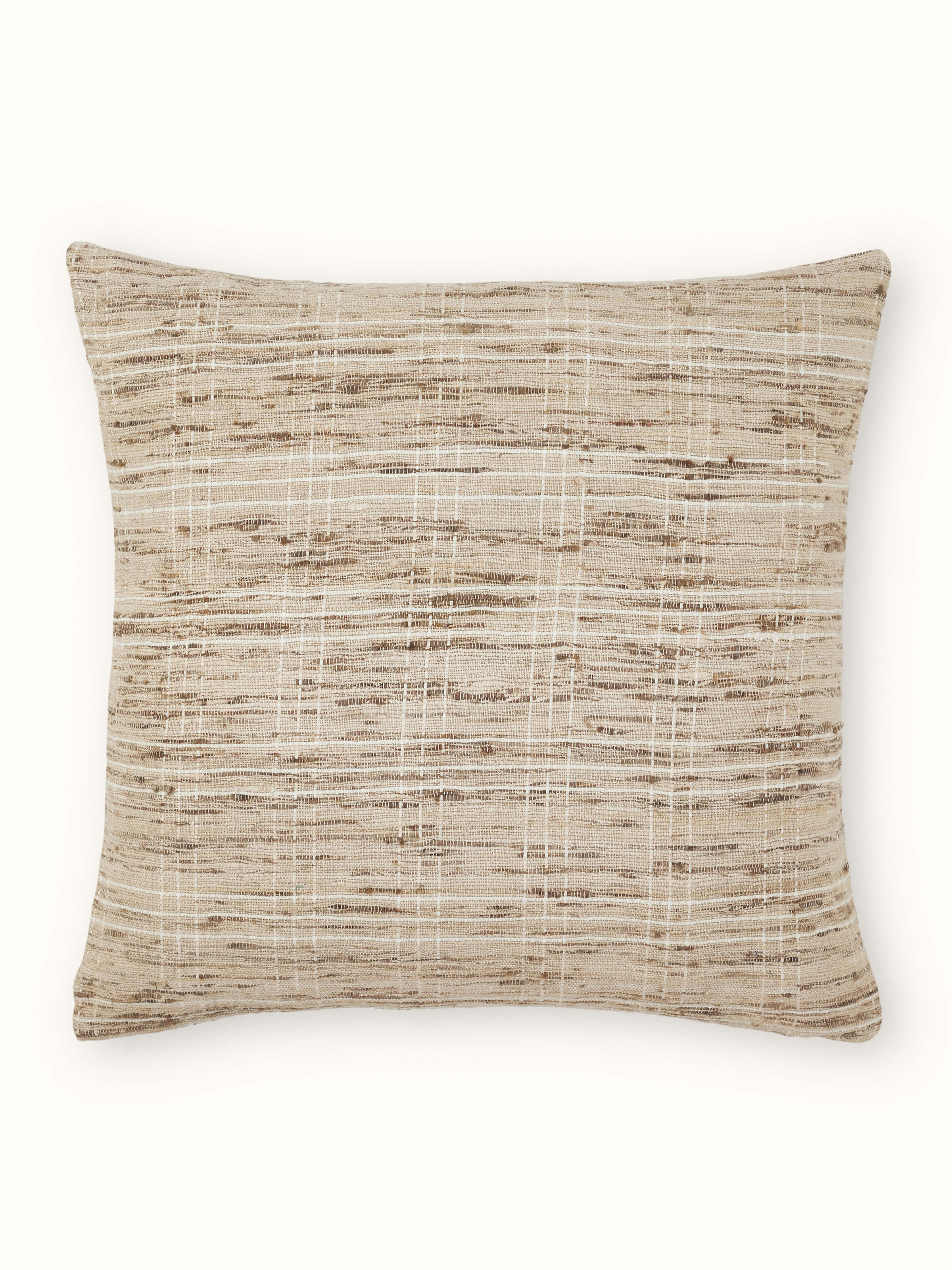 Ujjwal Brown Checks Silk Bhagalpur Handloom Cushion Cover