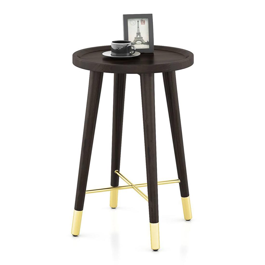Sinata Solid Wood Side Table in American Walnut Finish