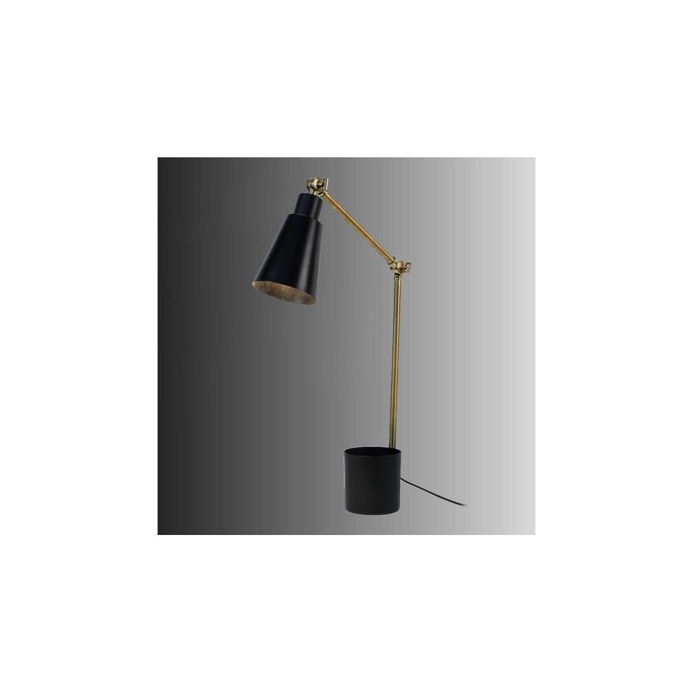 Designer Black and Gold Study Lamp With Metal Base