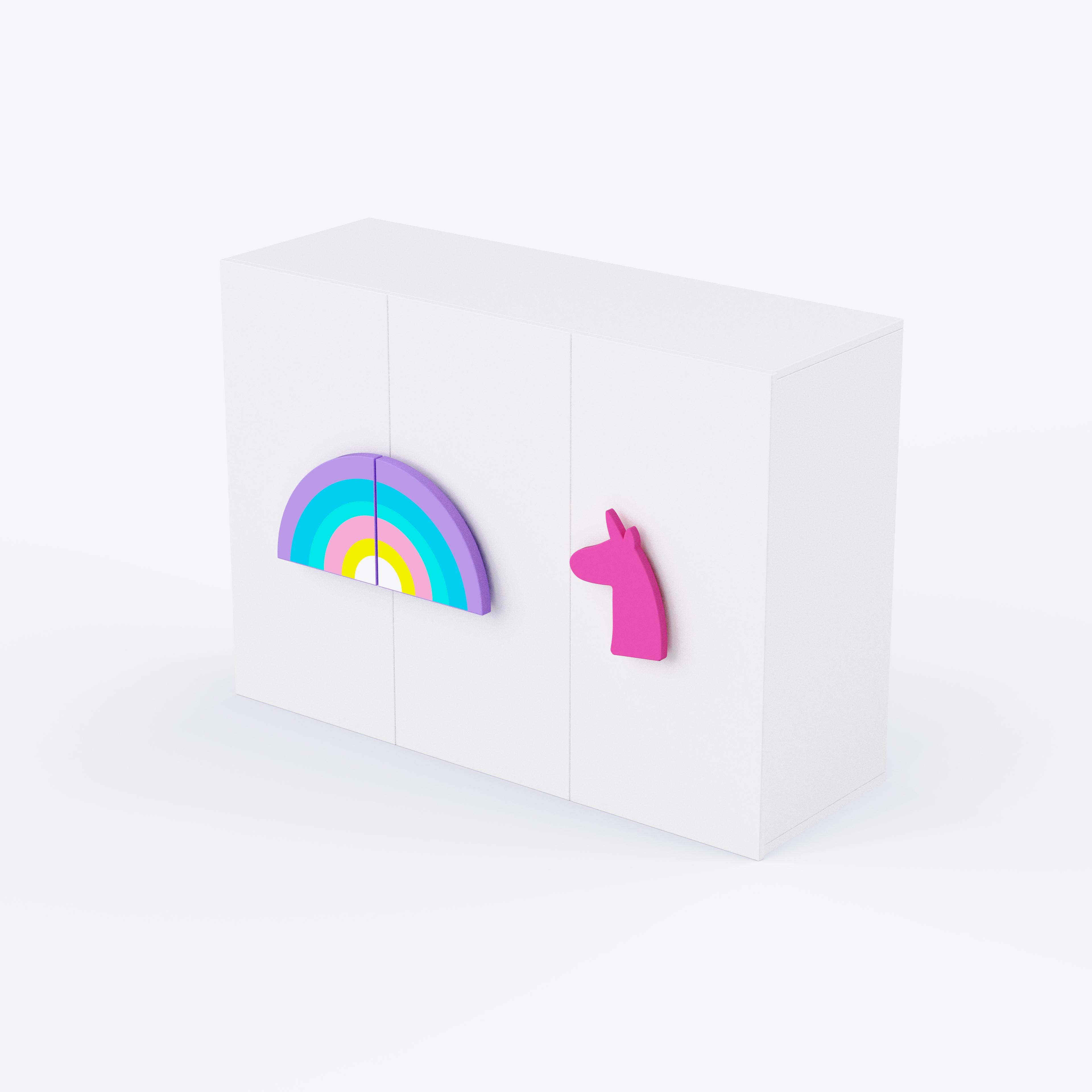 Unicorn'S Playground Cabinet Storage In White Colour