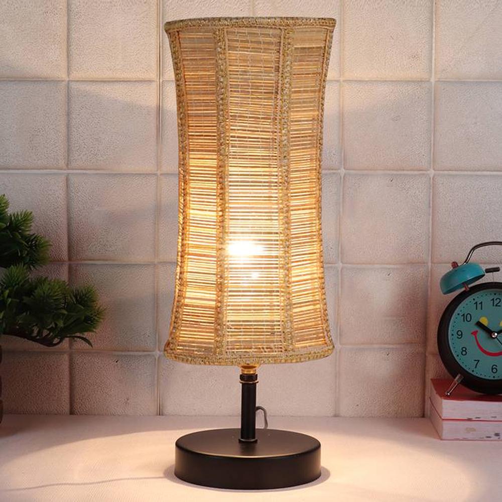 Arya Iron Table lamp with Bamboo Shade