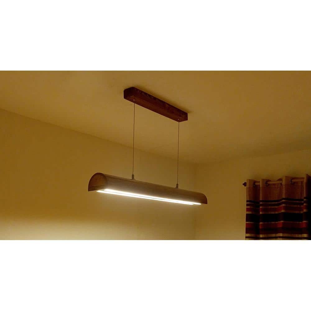 Alba 36 Brown Wooden LED Hanging Lamp