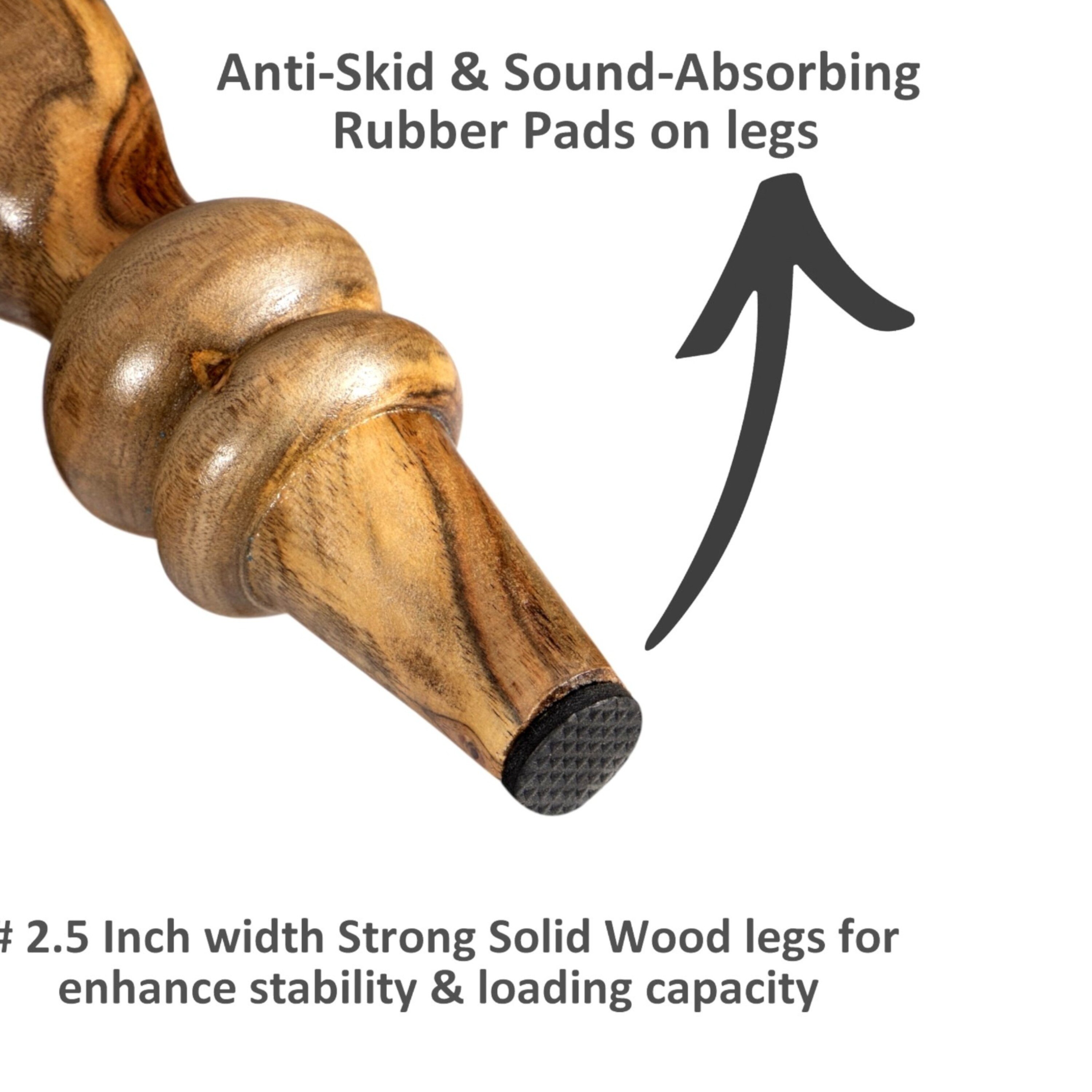 Bestone Sheesham Wood Accent Bench (Blue Jacquard Work Fabric Teak Finish)