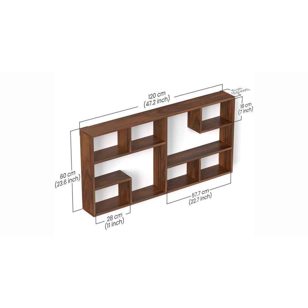 Petree Engineered Wood Wall Mounted Floating Shelf Display Rack Decorative for Livingroom Hall Décor Home Furniture (Brown Maple)