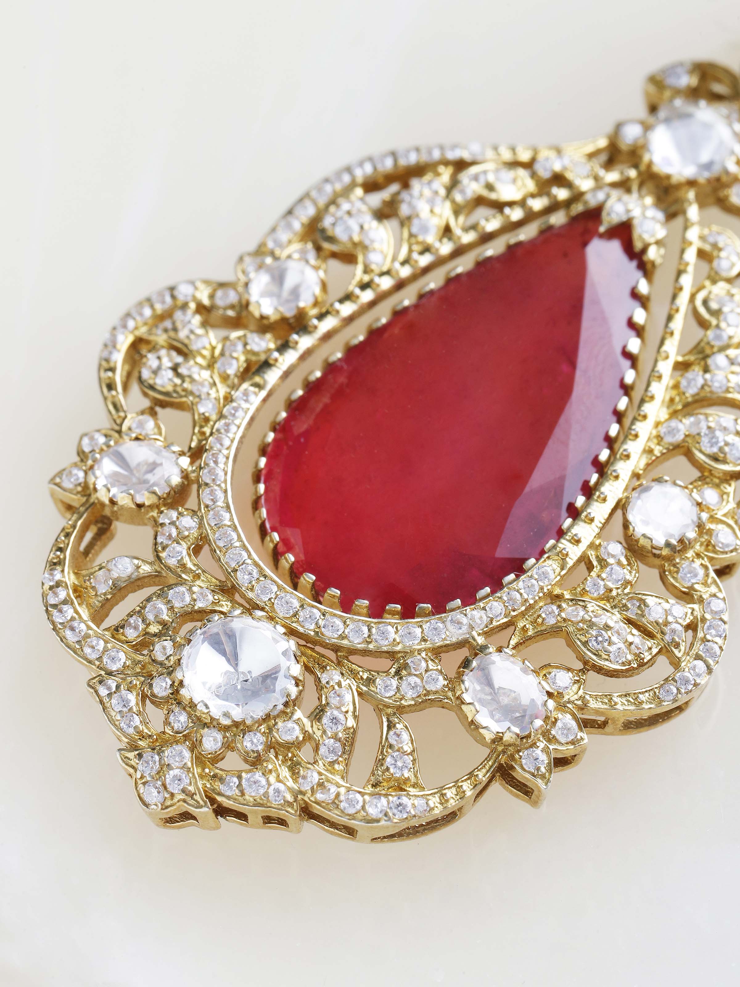 Dank Polki Silver Drop Earrings