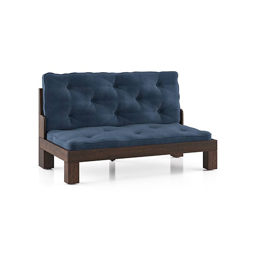 Faria Wooden Sofa (Midnight Indigo Blue)