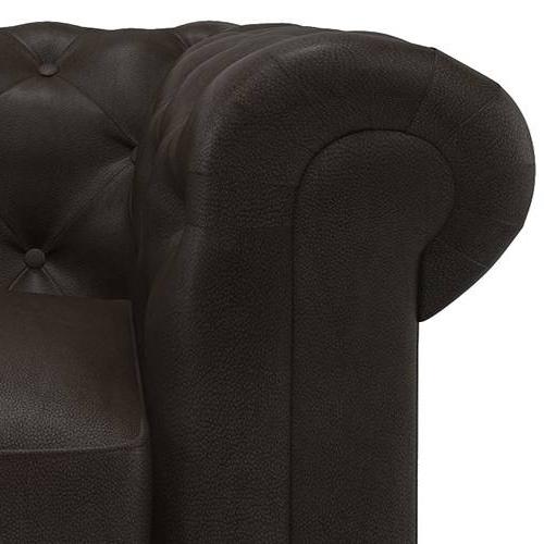 Winchester 2 Seater Leatherette Sofa in Chocolate Colour