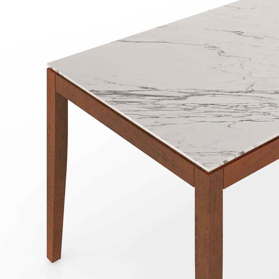 Emry Rectangular Statuario Ceramic 4 Seater Dining Table With Clarke Dining Chair