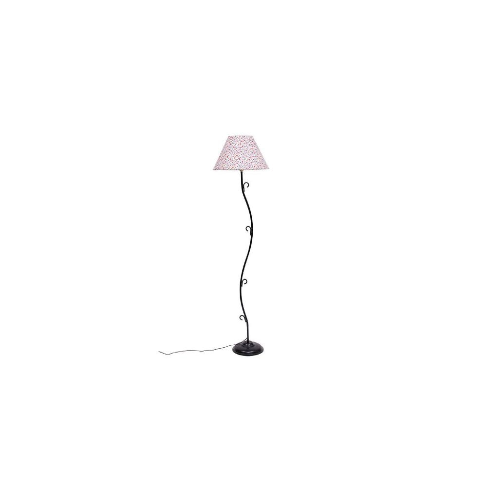 Cosma Multicolour Fabric Floor Lamp with Black Iron Base