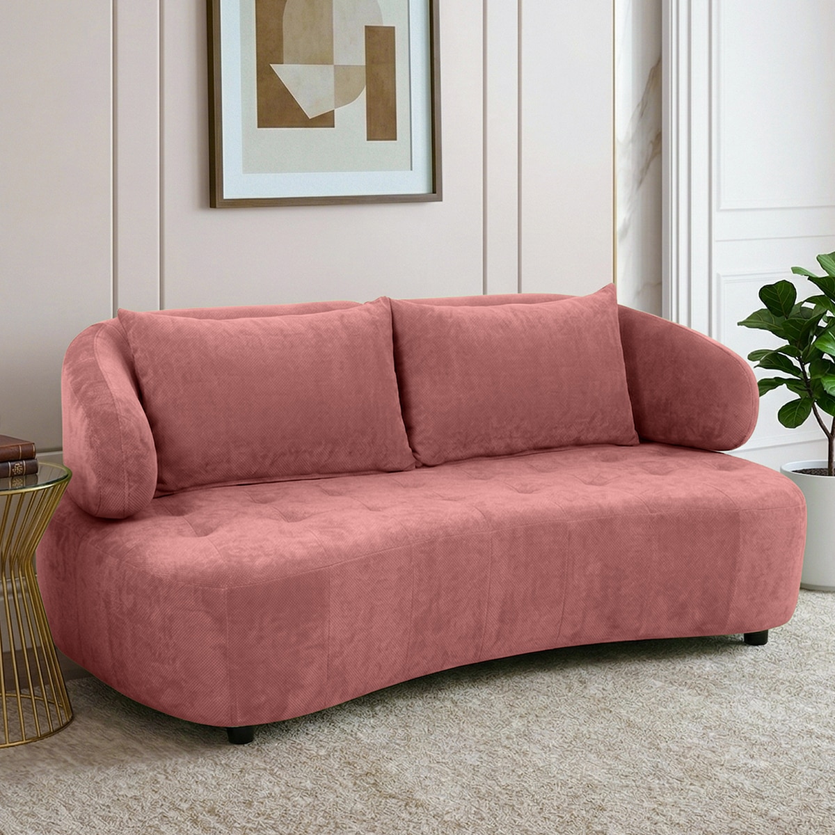 Henry Boucle 2 Seater Sofa in Pink  Color - Home Lifestylez