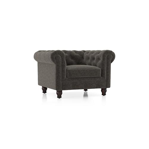 Winchester Premium 1 Seater Fabric Sofa in Smoke Grey Colour