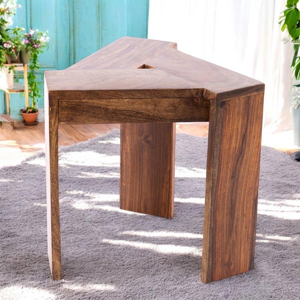 Avina End Table - Teak Finish