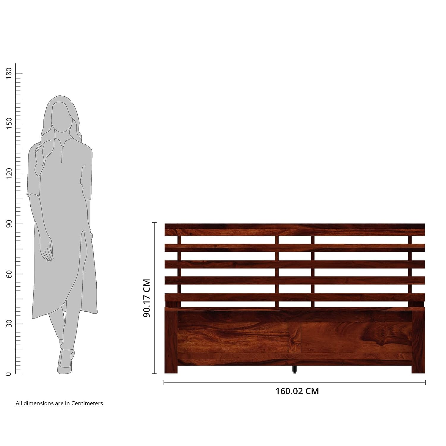 Penta Solid Wood Queen Size Non Storage Bed In Honey Oak Finish