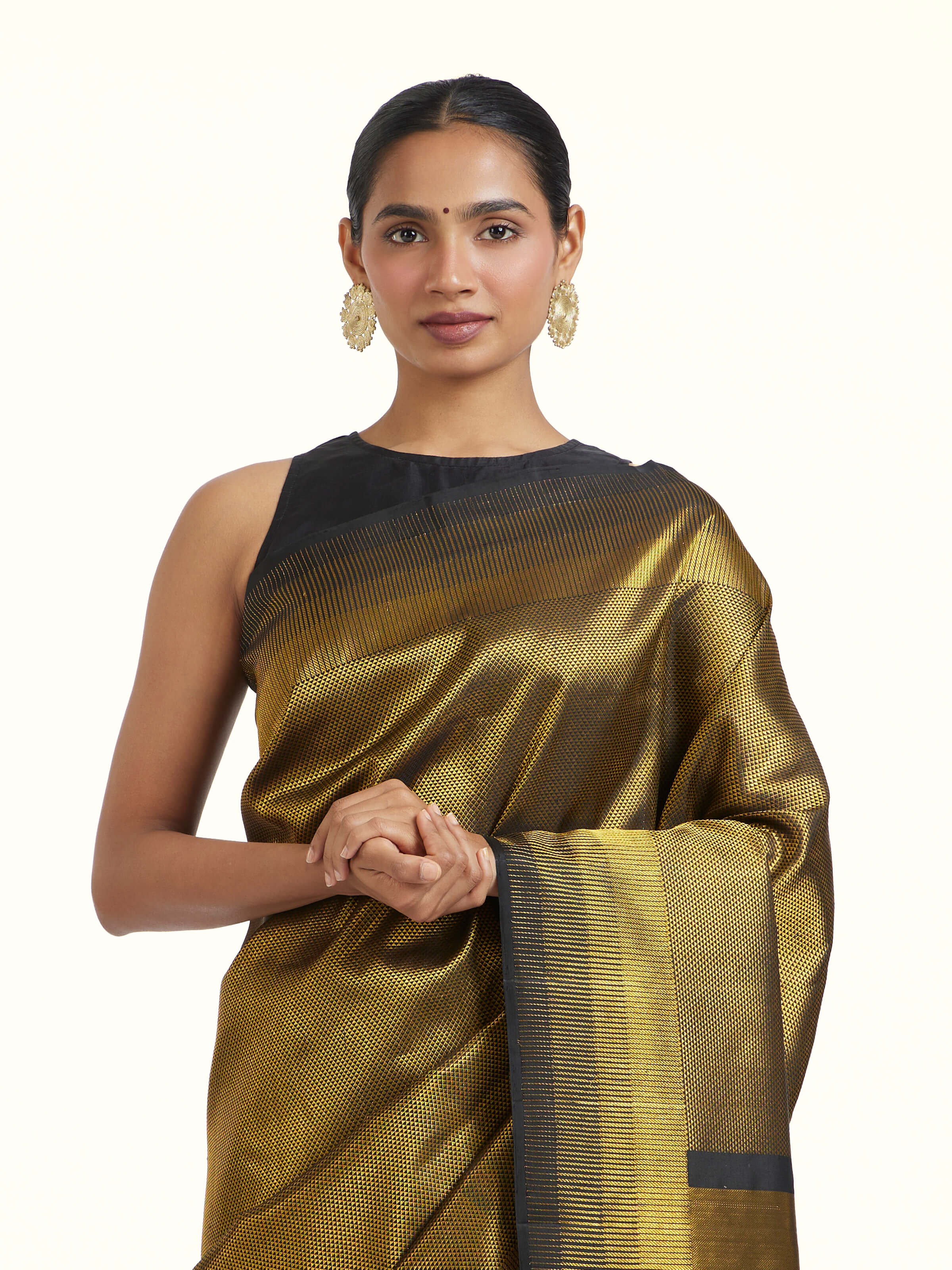 Gold Silk Handloom Zari Saree