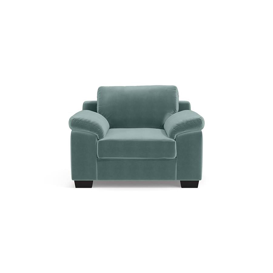 Esquel Luxe 1 Seater Fabric Sofa in Dusty Turquoise Velvet Colour