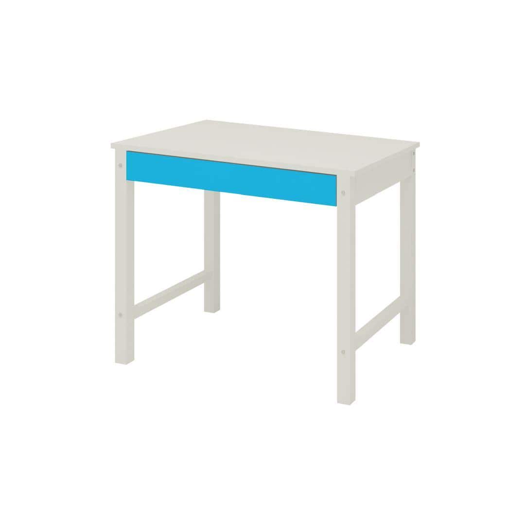 Mystica Kids Solid Wood Study Desk with Drawer in Ivory Azure Blue Colour