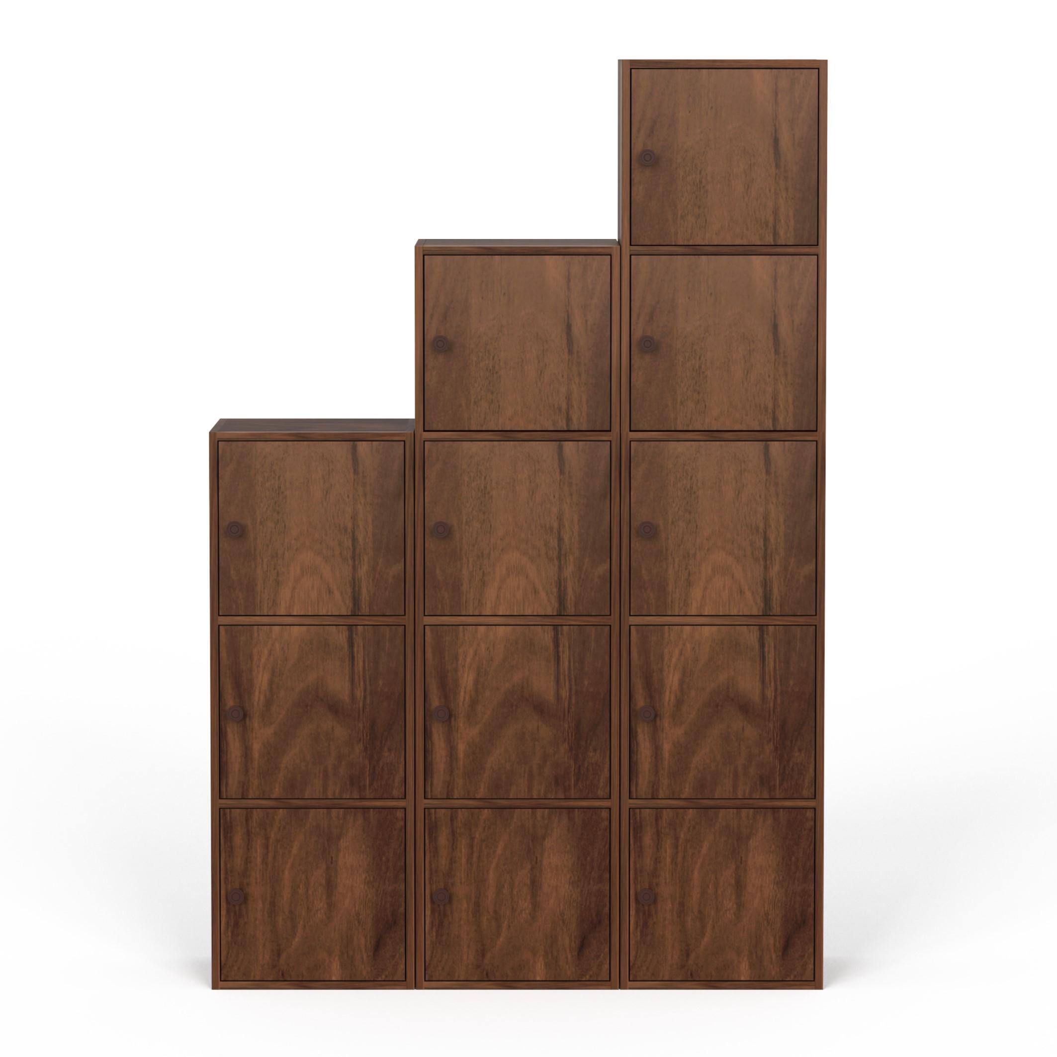 Calcio Combo Engineered Wood Wardrobe In Brown Maple Finish