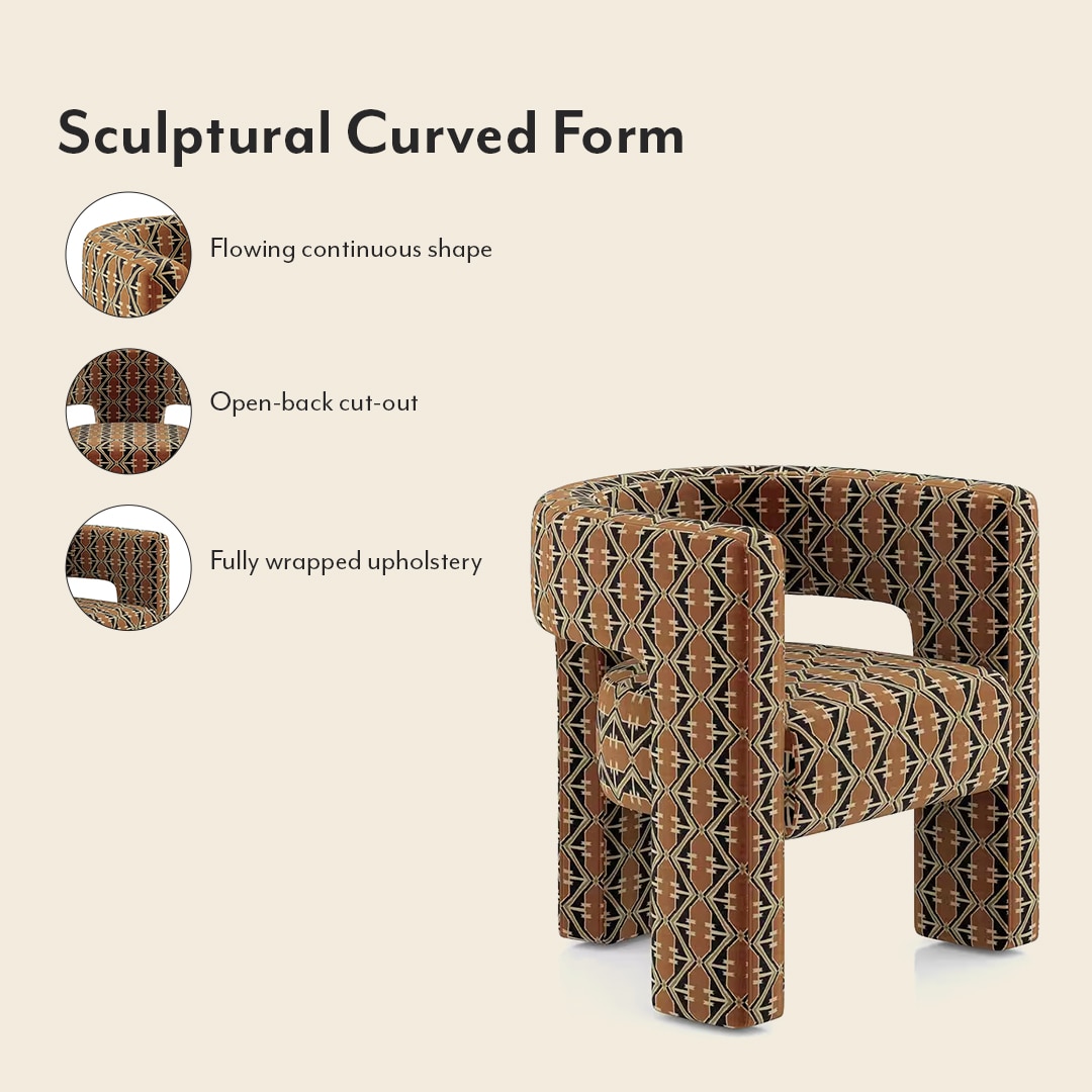 Juniper Lounge Chair in Aztec Brown Velvet