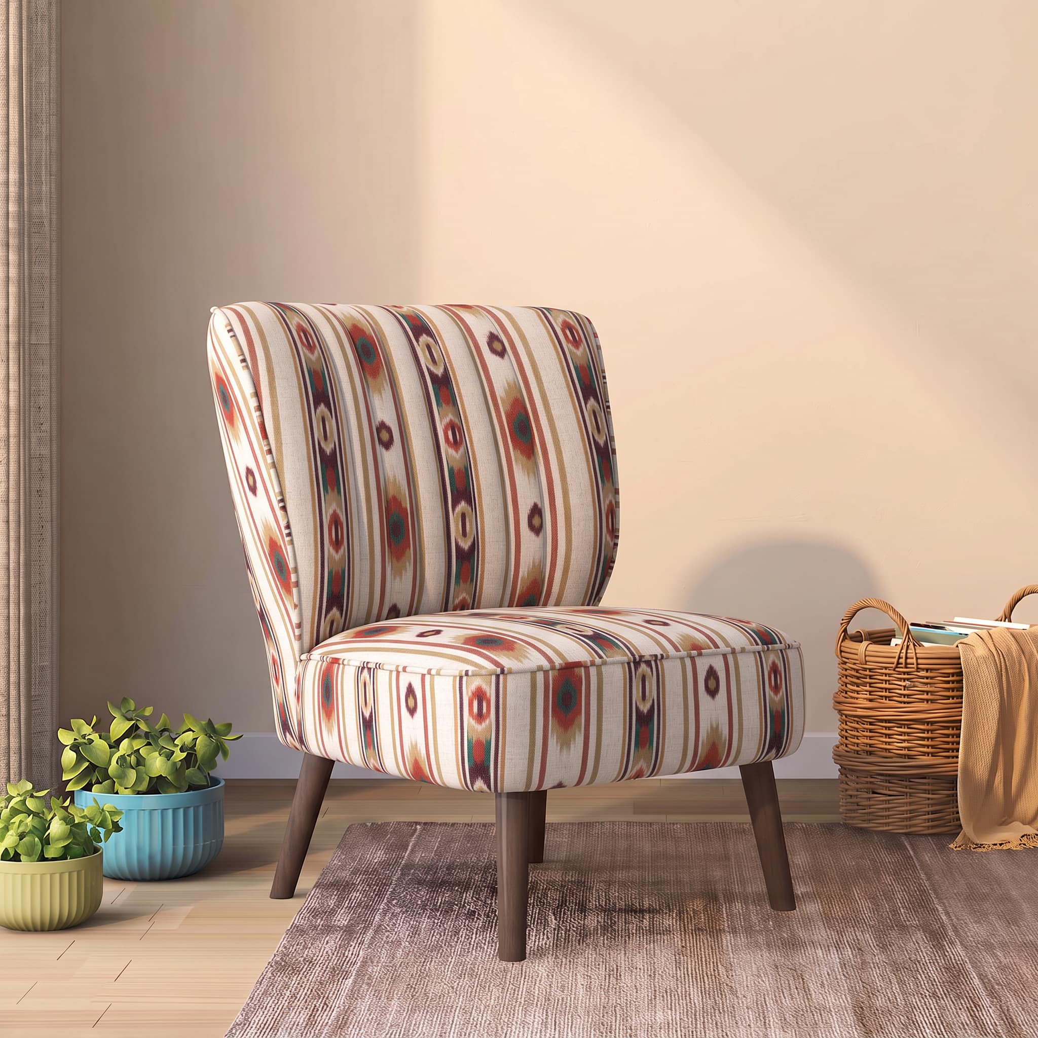 Grace Accent Chair in Sunset Ikat Stripes Colour