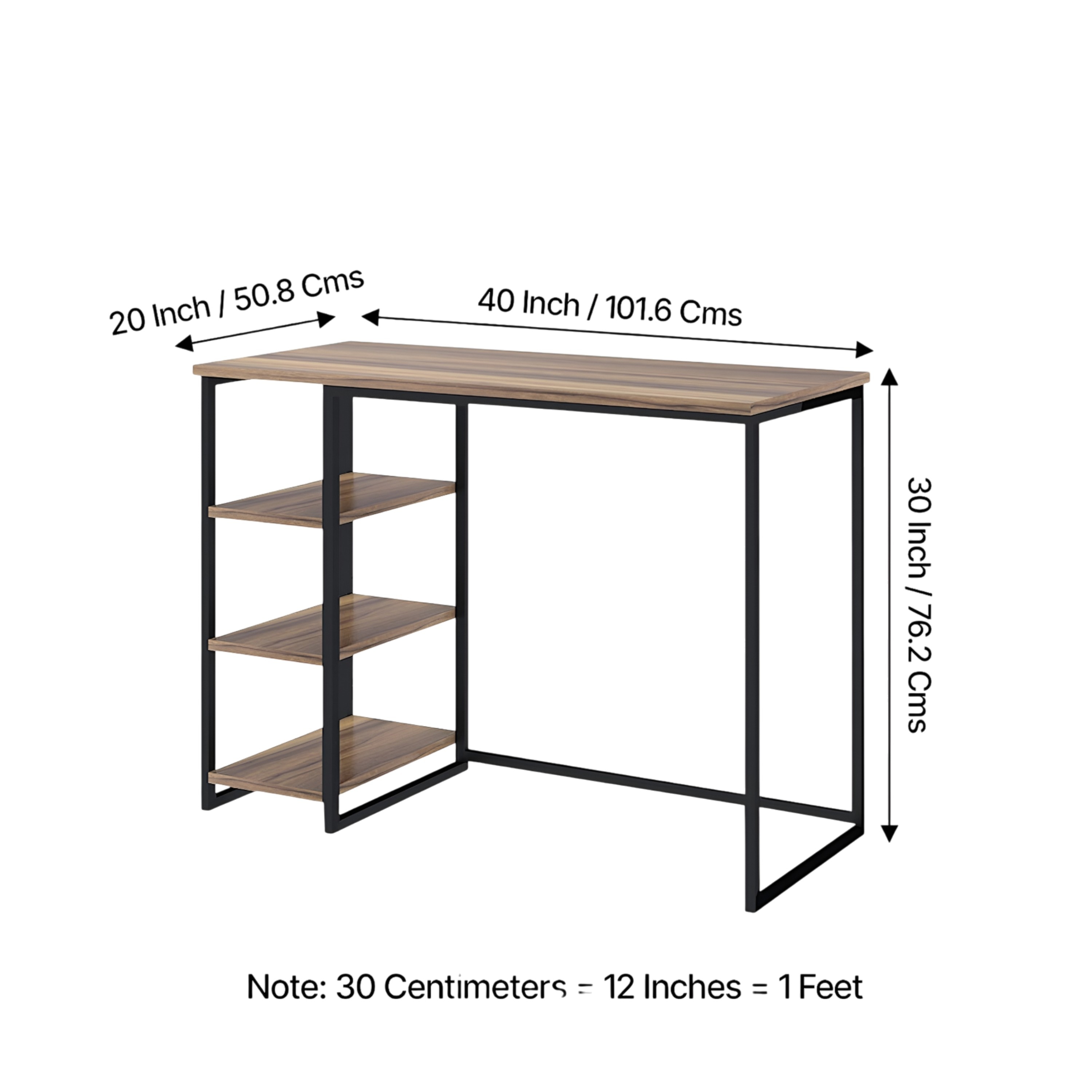 Kerdley Sheesham Wood with Metal Frame Study Computer Table In Teak Finish