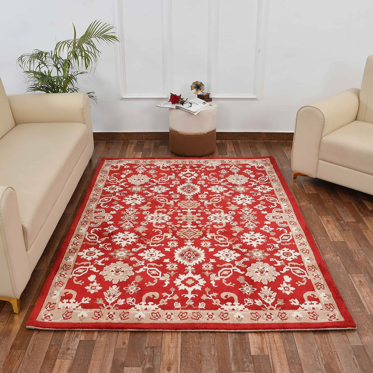 Multicolor Traditional Machine Made Polyester 6 X 9 Feet Carpet - Presto
