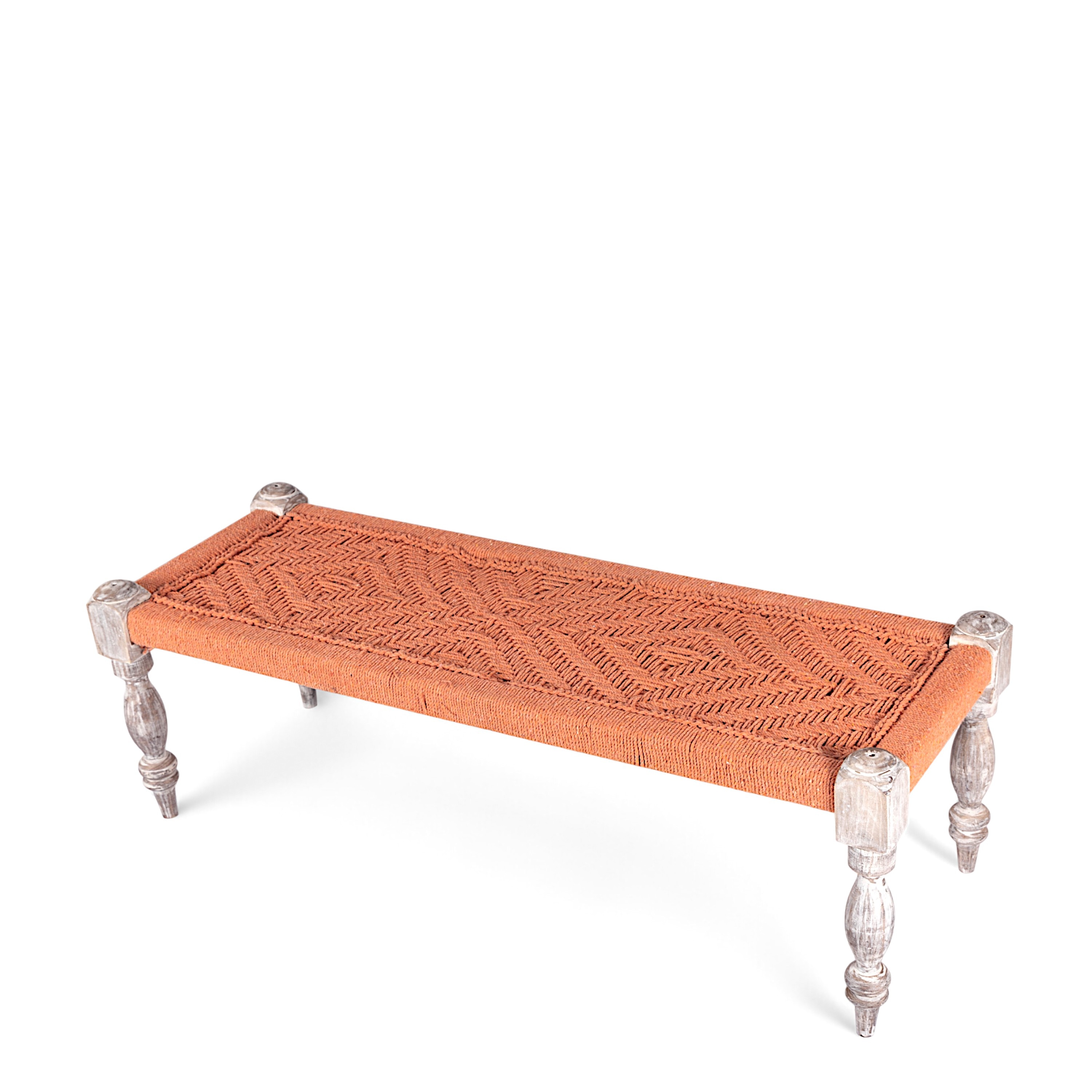 Hamilton Solid Wood Maachi Bench In Orange Canning