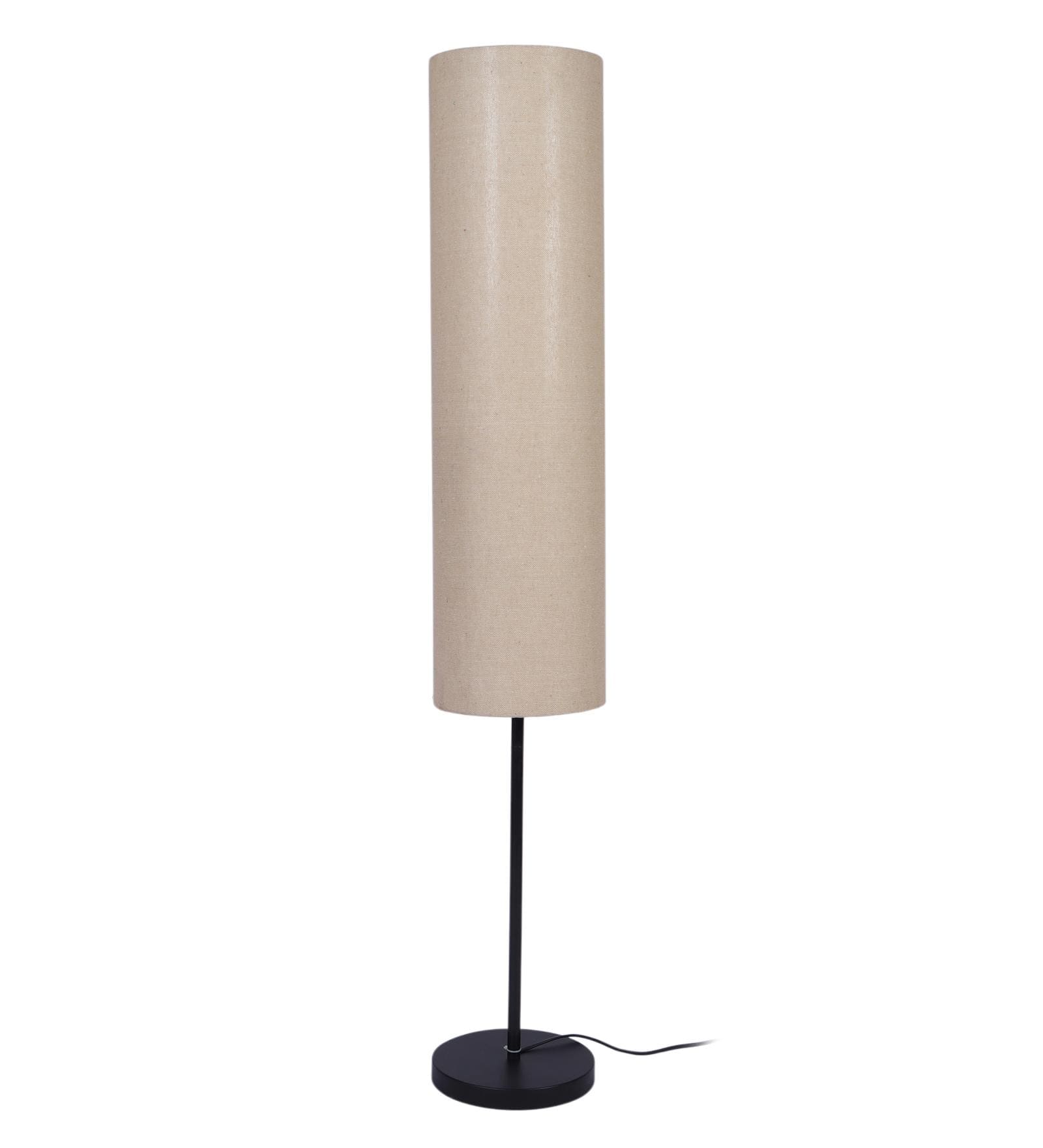 Large Shade Club Floor Lamp in Beige Shade