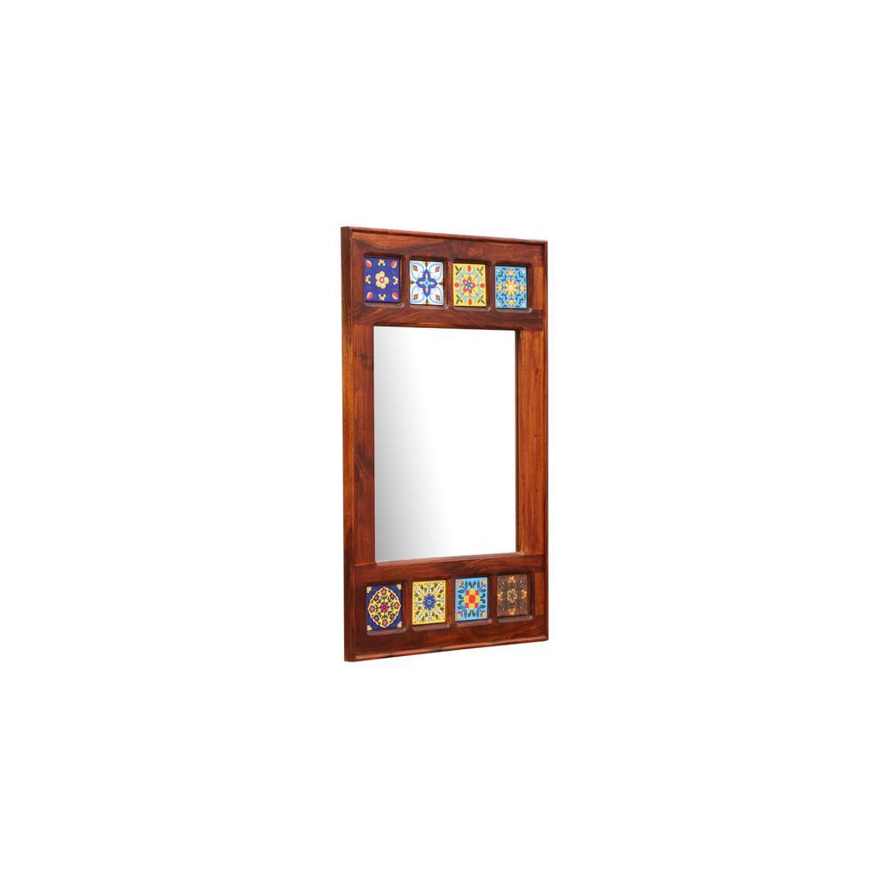 isaac solid wood mirror in honey oak colour