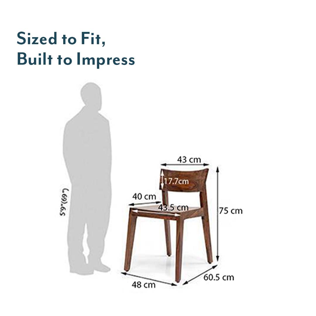 Gordon Solid Wood Dining Chair in Teak Finish