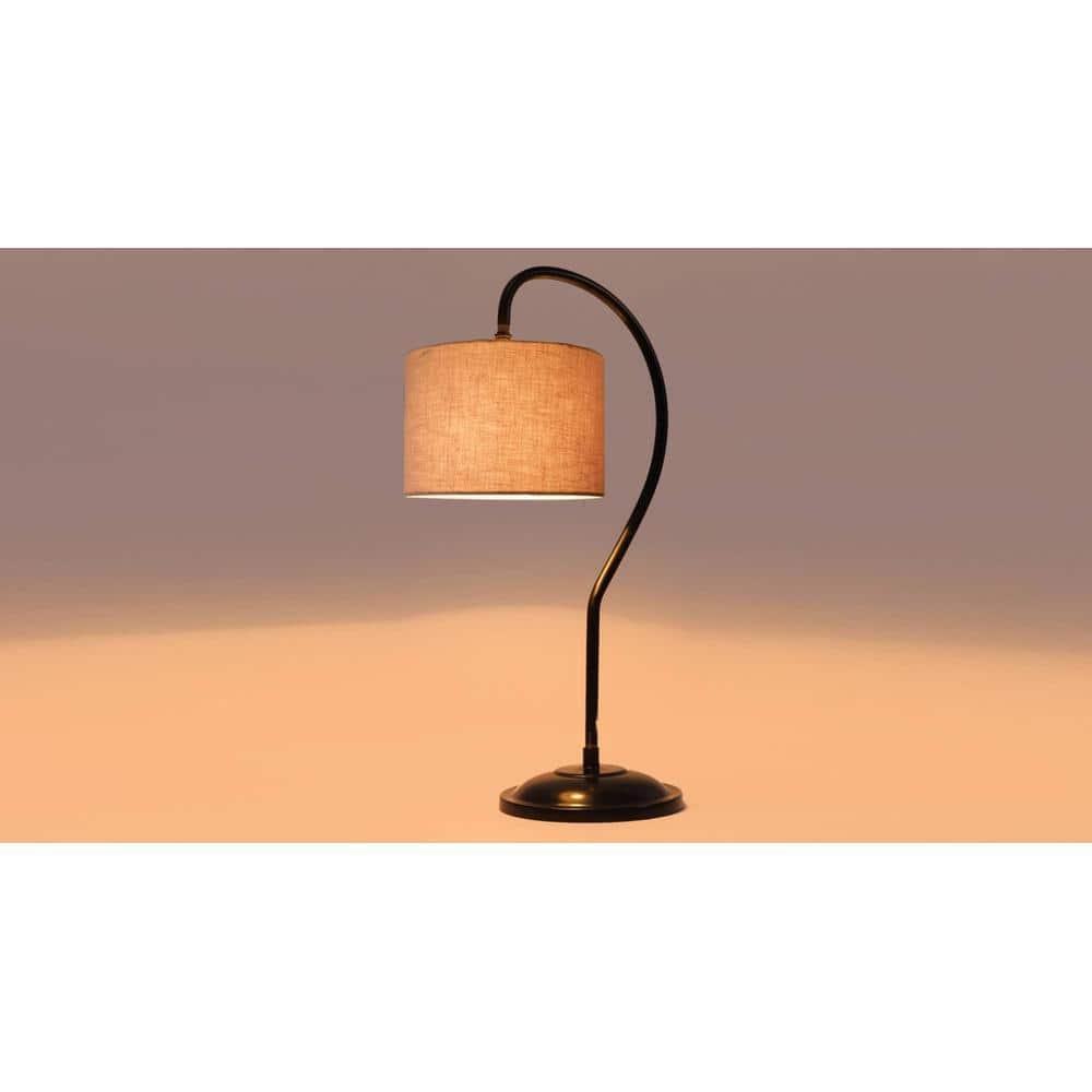 Grey cotton Curvy table lamp with Iron Base (SP06)