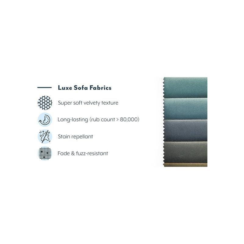 Adelaide Luxe 3 Seater Fabric Sofa in Ash Grey Velvet Colour
