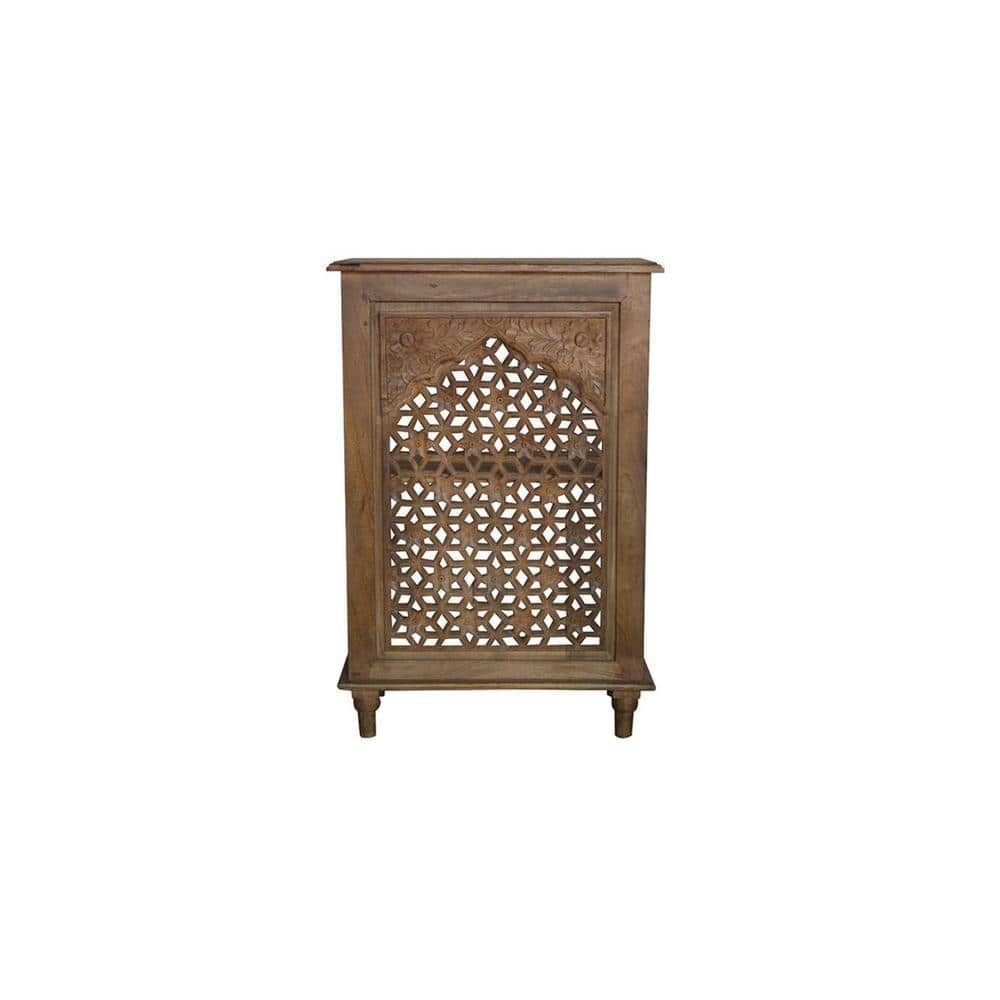 Linoy Solid Wood Carving Bedside Table