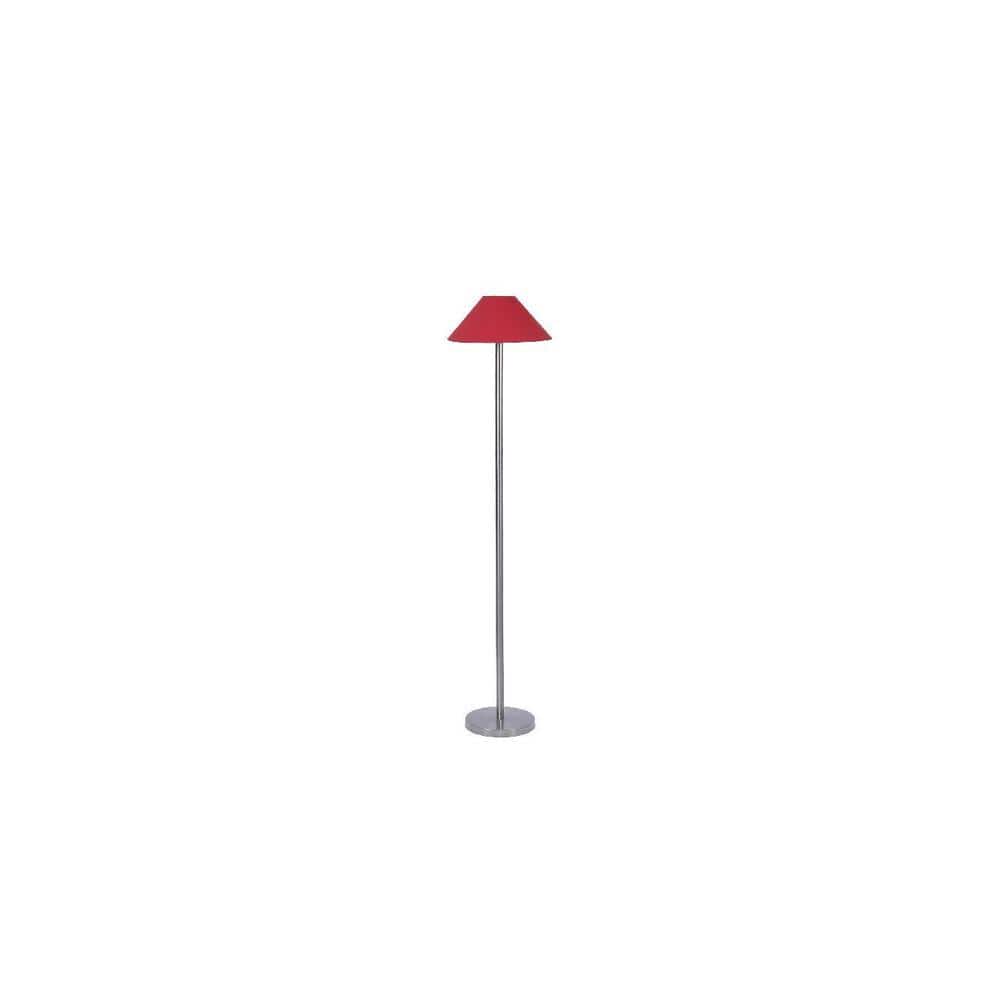 Cedar Red Fabric Floor Lamp with Steel Steel Base