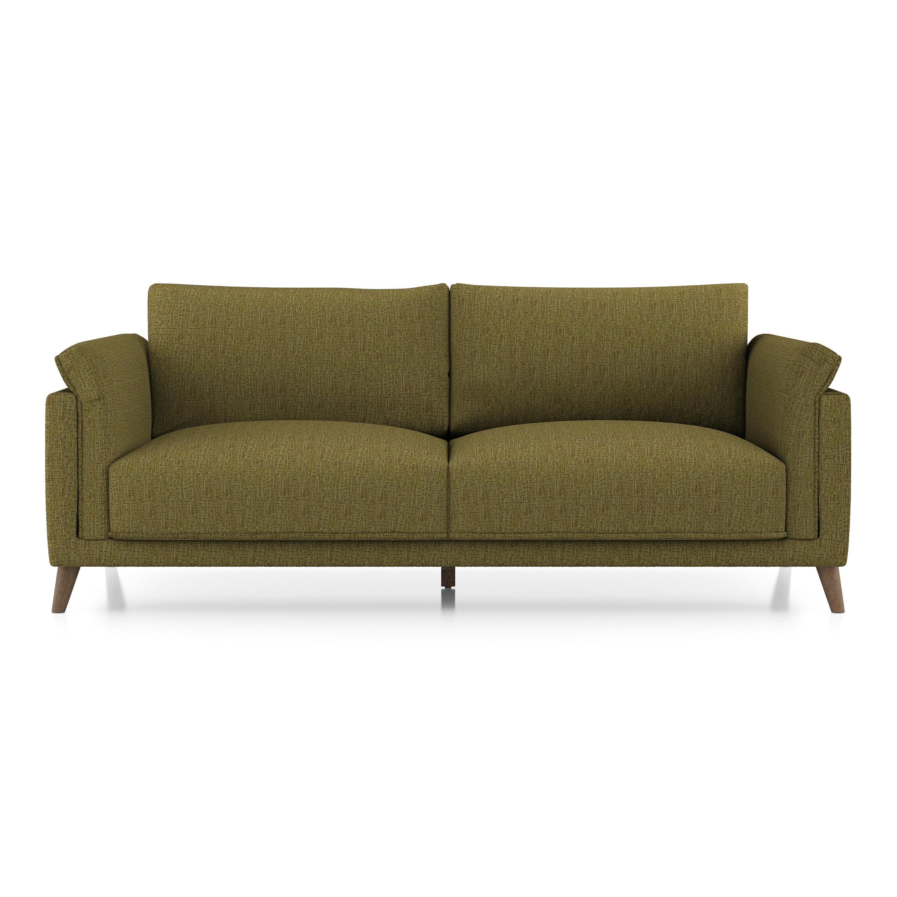 Diana 3 Seater Fabric Sofa In Olive Green Colour