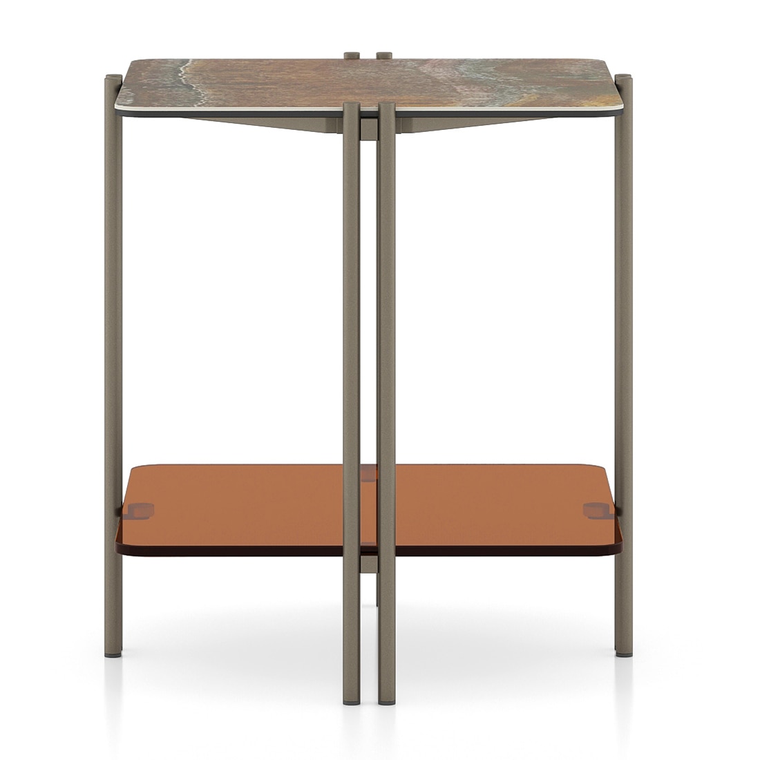 Paloma Marble Side Table in Jupiter Rust Spanish Ceramic Finish