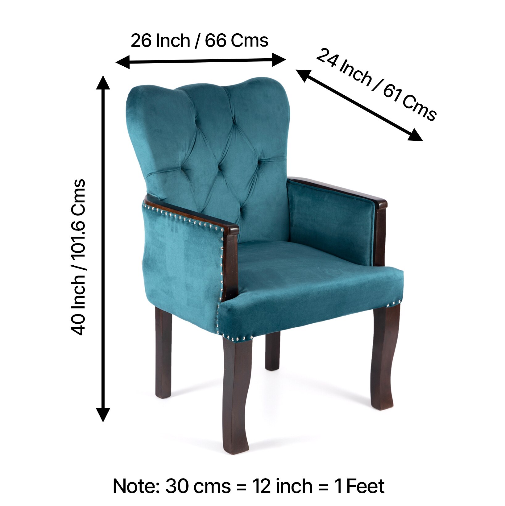 Arista Sheesham Wood Accent Chair Set of 2 in Turquoise