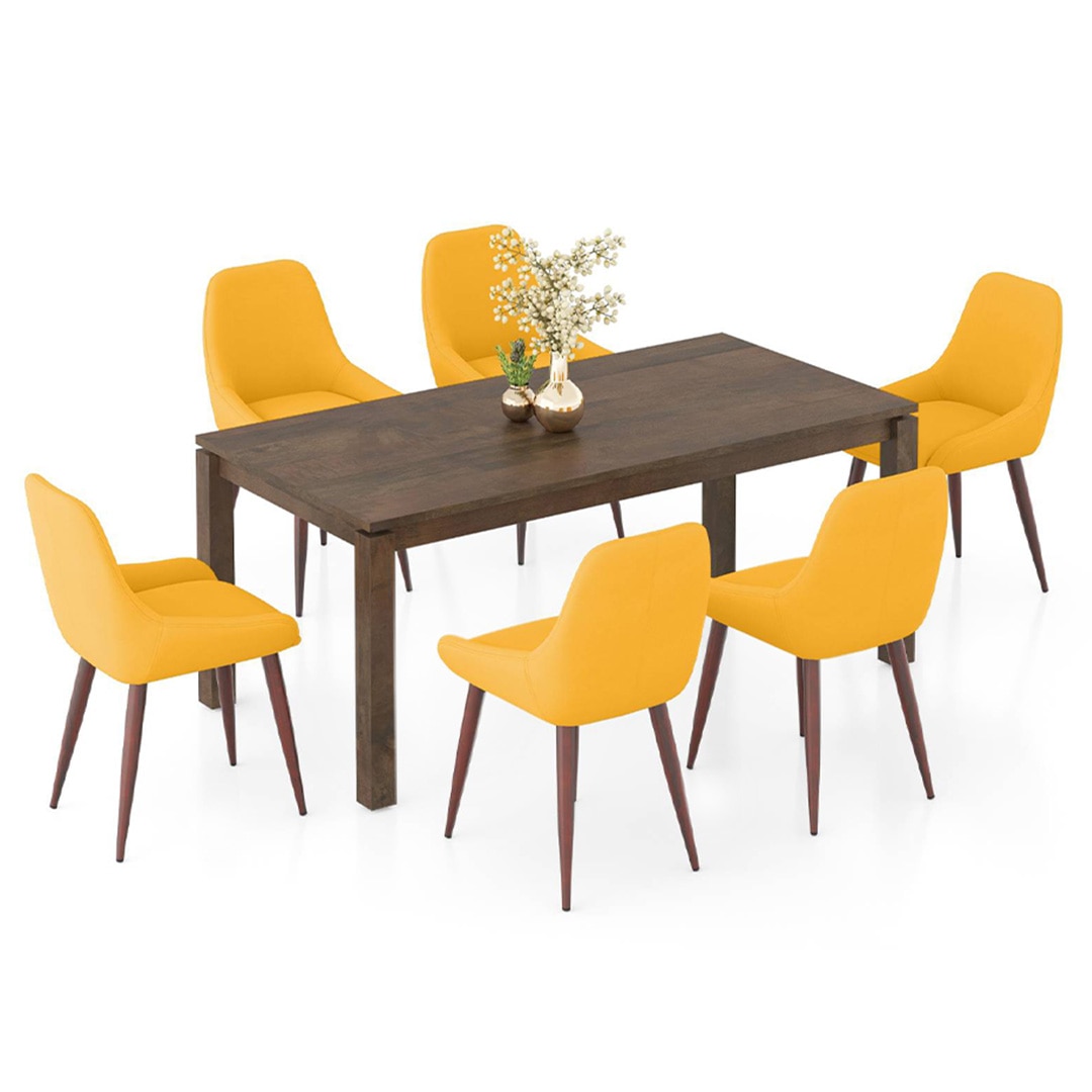 Atlas Solid Wood 6 Seater Dining Table With Rickman Lounge Chairs