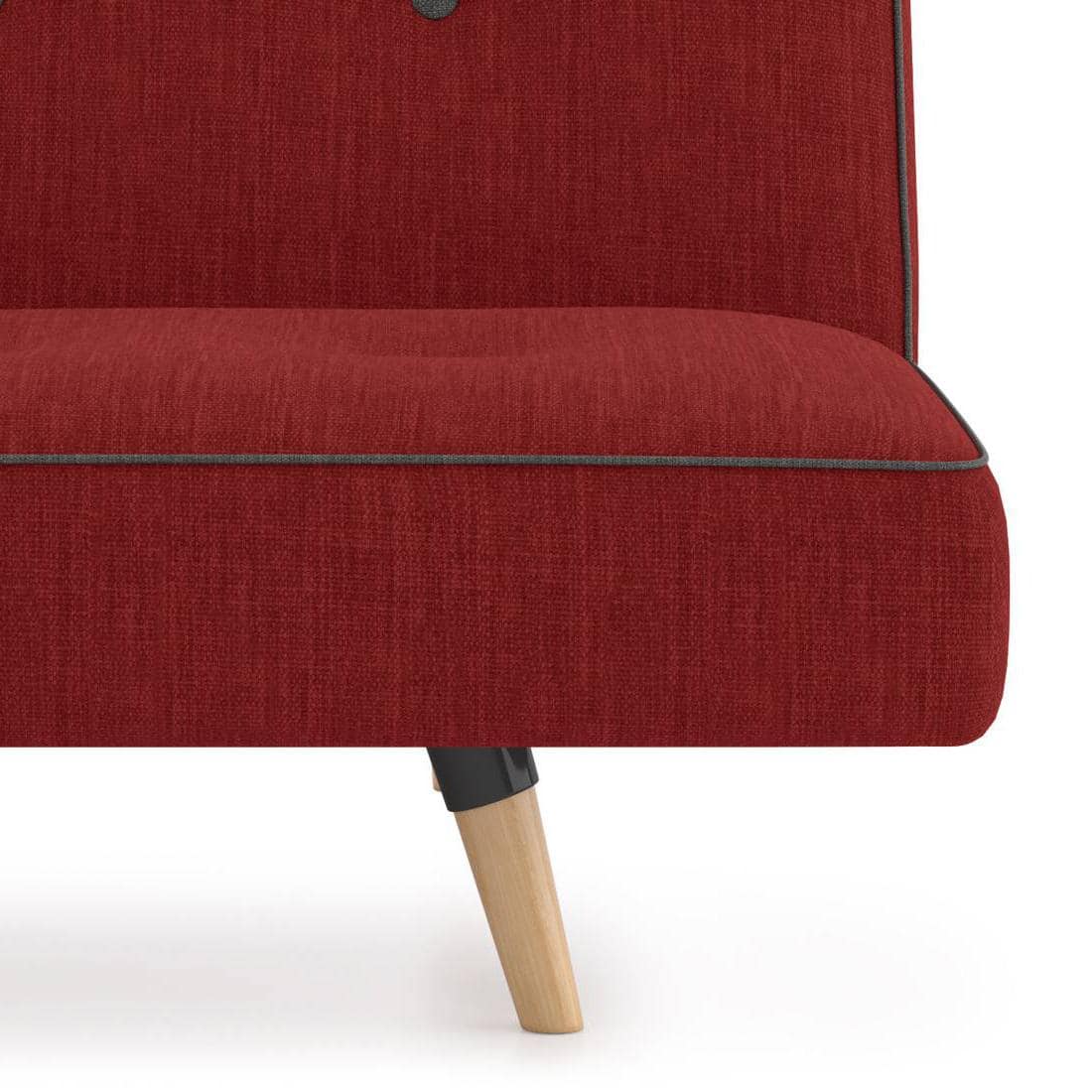 Zehnloch 3 Seater Click Clack Sofa cum Bed In Salsa Red Colour