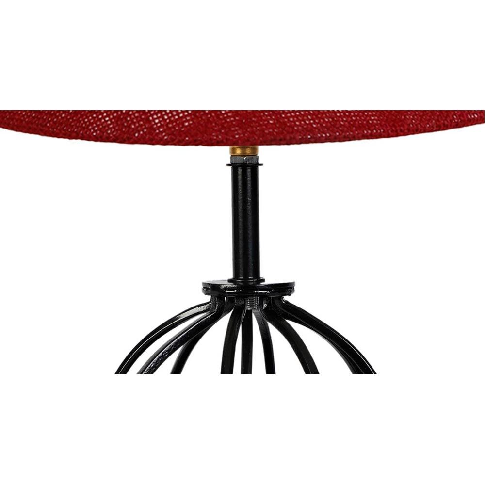 Harley Maroon Jute Table lamp with Iron Base