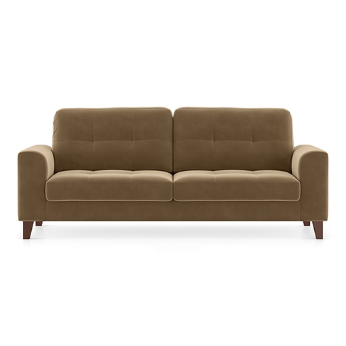Verona Luxe 3 Seater Fabric Sofa in Fawn Velvet Colour