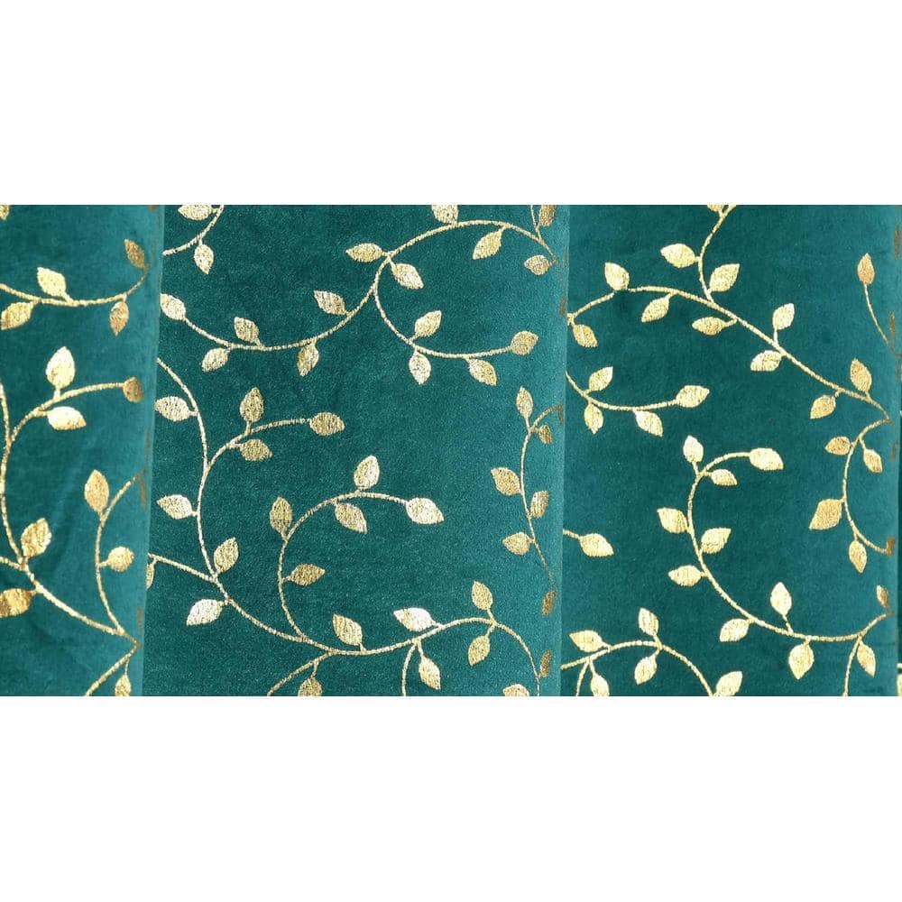 Velvet Golden Foil Pack of 2 Pieces Blackout Window Curtain