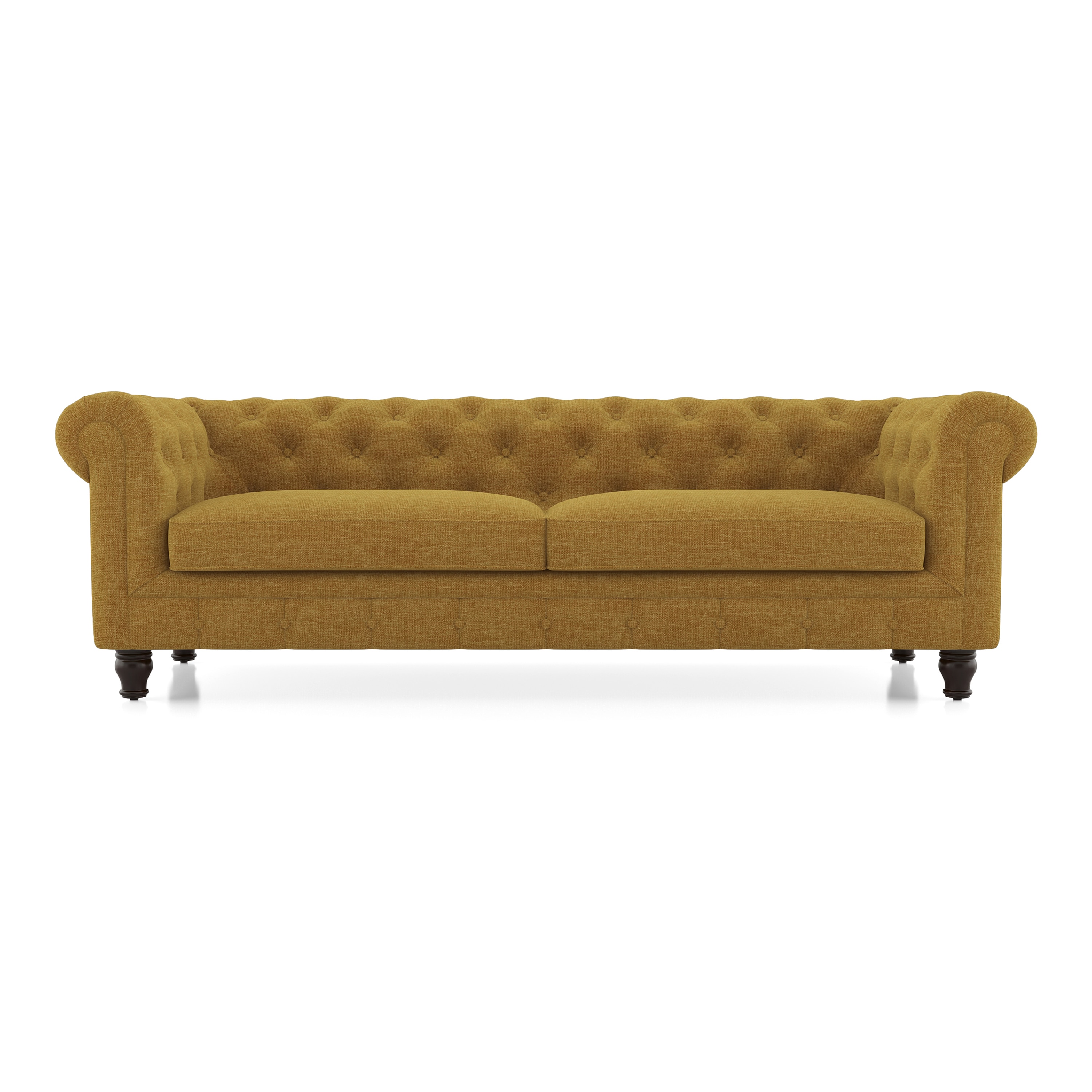 Winchester Essential 3 Seater Fabric Sofa In Ochre Colour - Urban Ladder