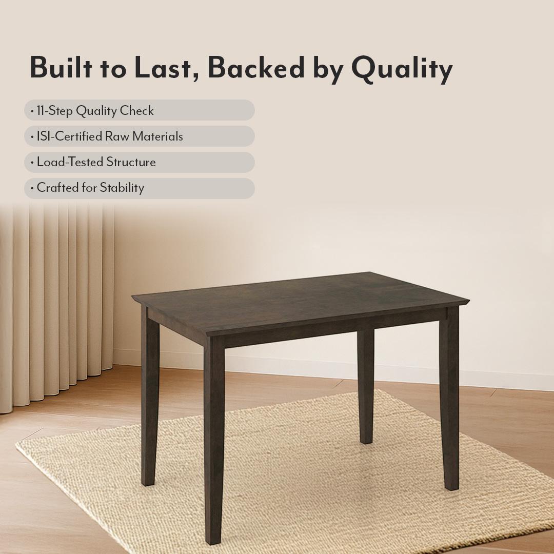 Ava 4 Seater Dining Table In Umber Walnut Finish