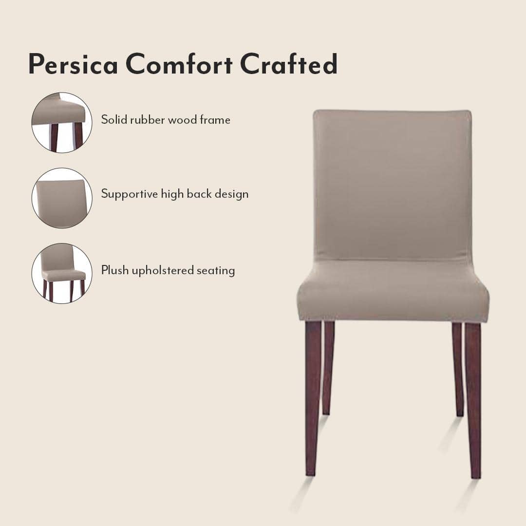 Lawson 4 Seater Dining Table (Finish : walnut) with set of 4 Persica Dining chairs