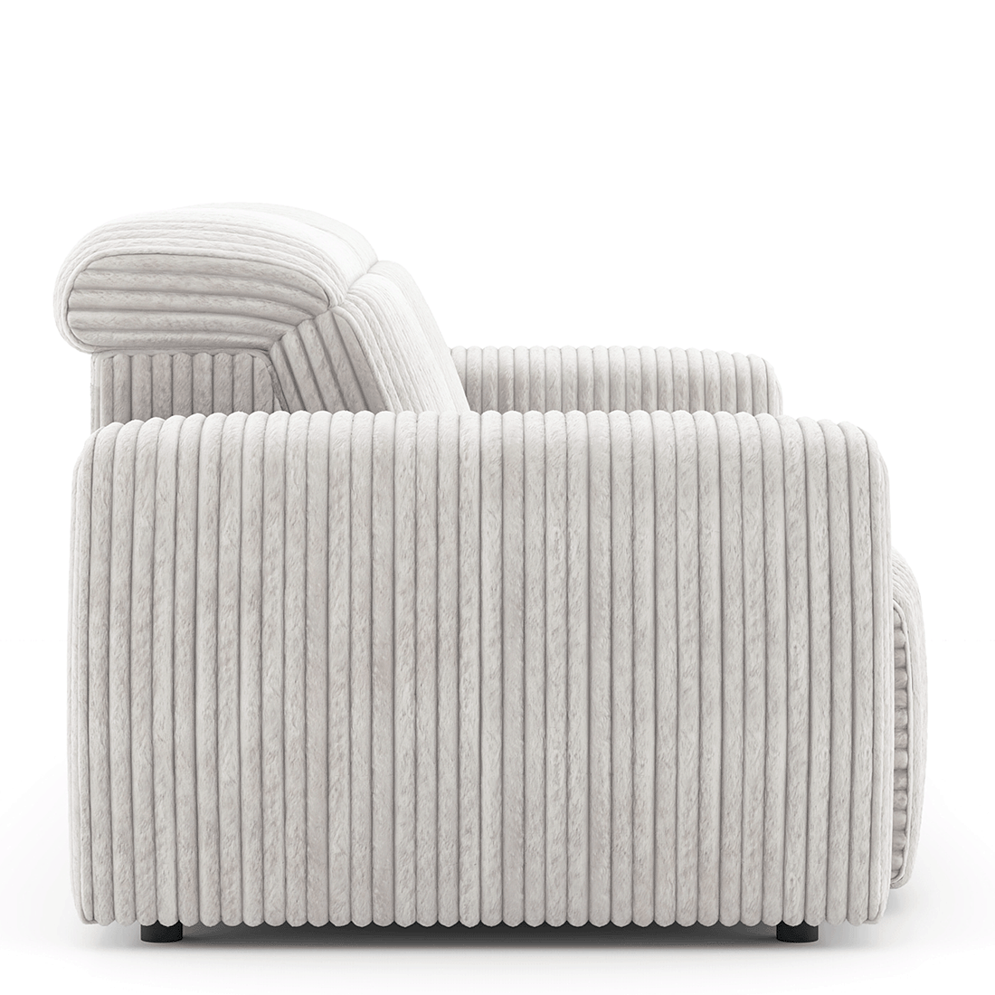 Gretta 1 Seater Fabric Sofa With Adjustable Headrest In Cloud White