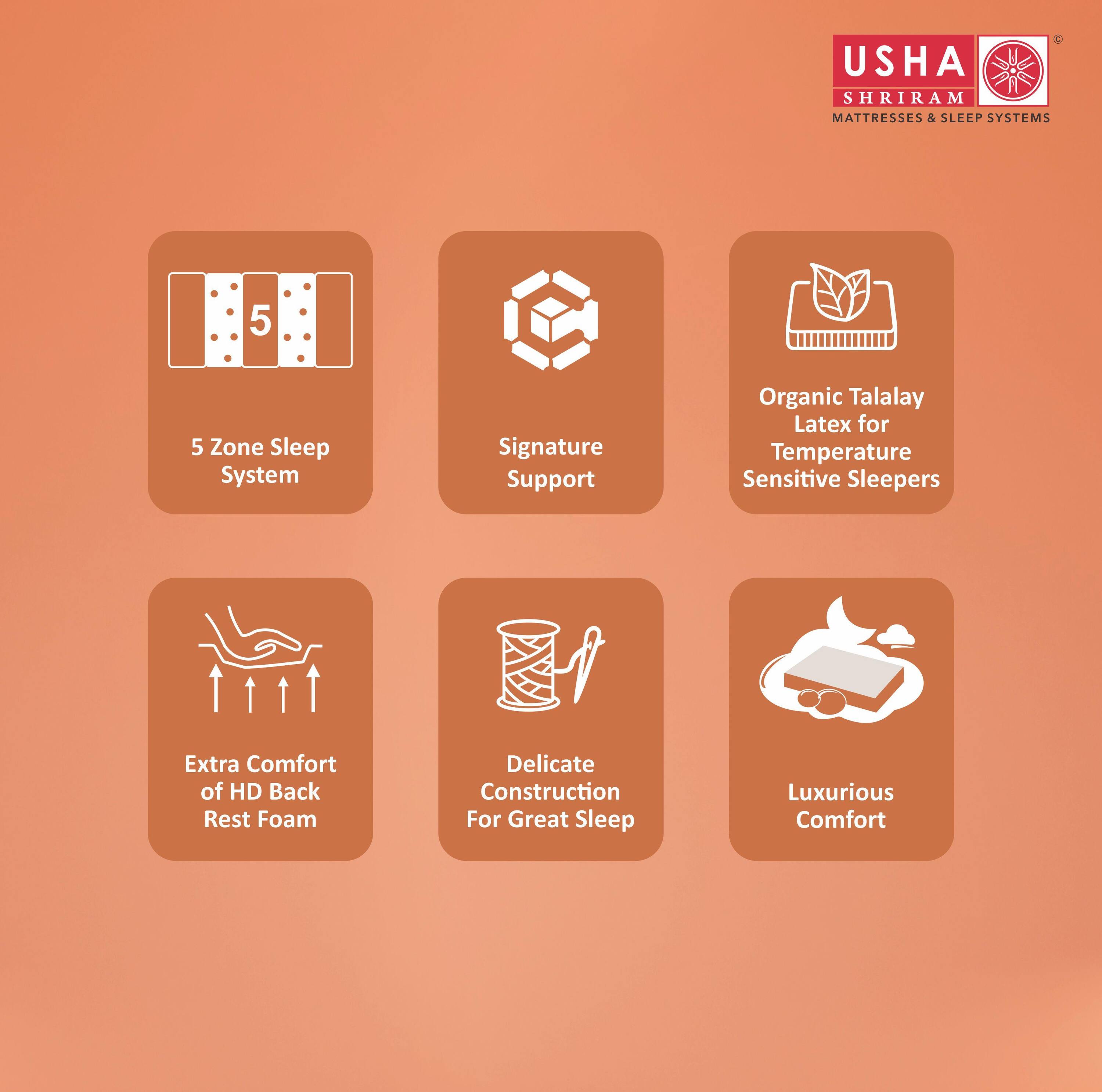 Usha Shriram AeroLatex Ortho Hybrid Single Size Mattress (Mattress Thickness: 6 Inches, Mattress Dimensions: 72 x 30 in)