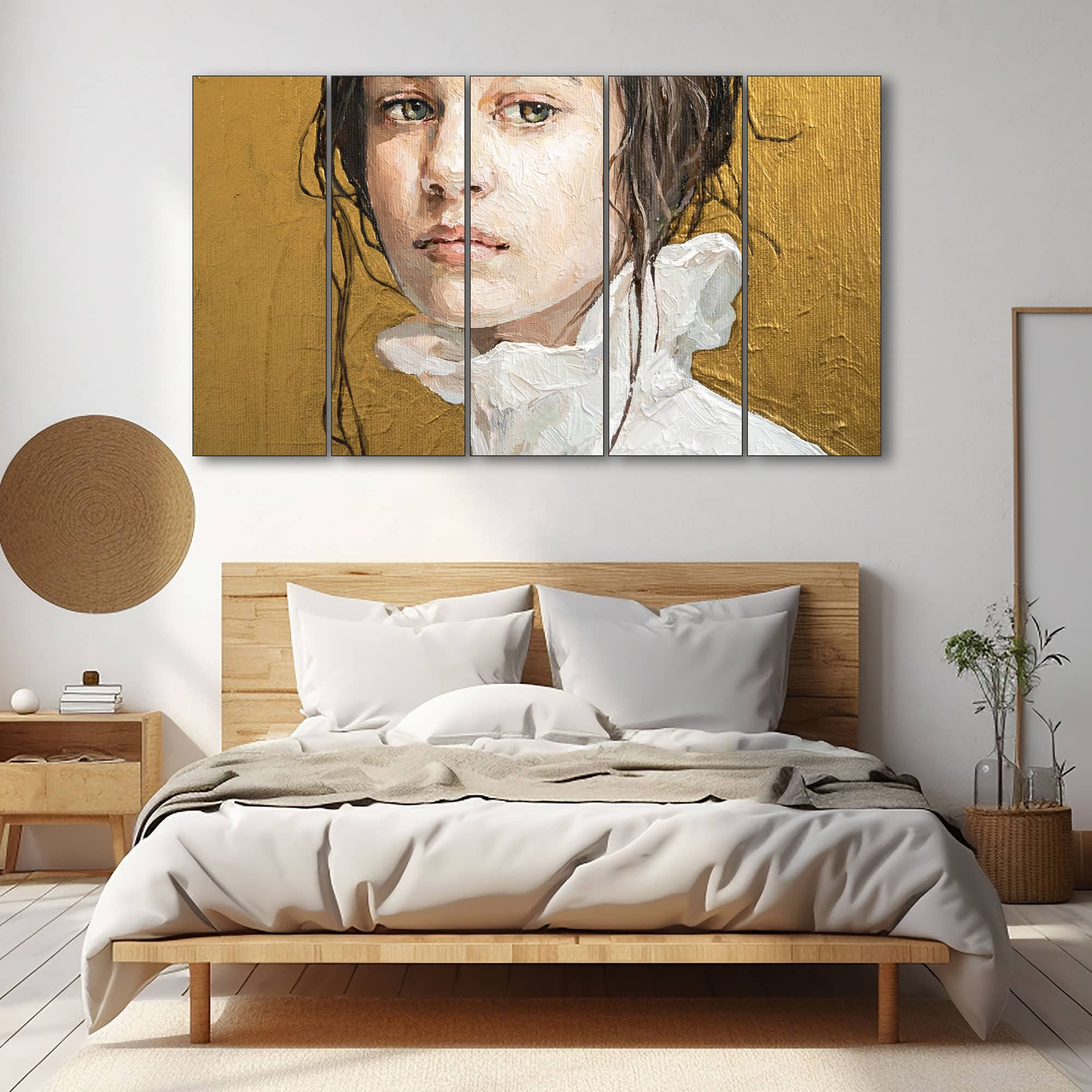 The Castle Decor Woman Abstract Wall Painting Wooden Framed Digital Painting 27x48 Inch (Style 7) - The Castle Decor